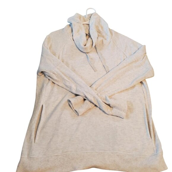 Vintage Lounge Winter Turtleneck Sweater Plus Size White Heather Academia - Picture 1 of 8